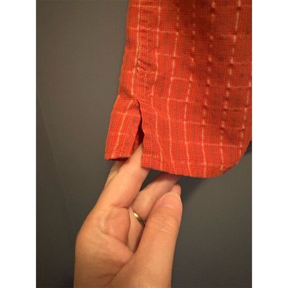 Marmot Men's L Orange Plaid Short Sleeve Button-Up Shirt Casual - Picture 4 of 13